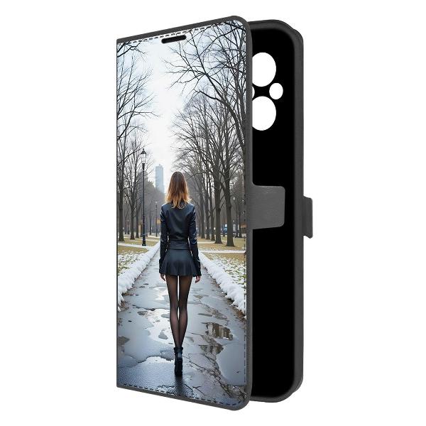 фото Чехол eco book "весна в городе" для xiaomi poco m6 4g, черный (601419) krutoff
