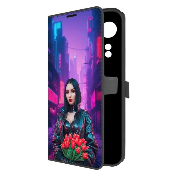 фото Чехол eco book "киберпанк: весна" для realme 11 pro, черный (600656) krutoff