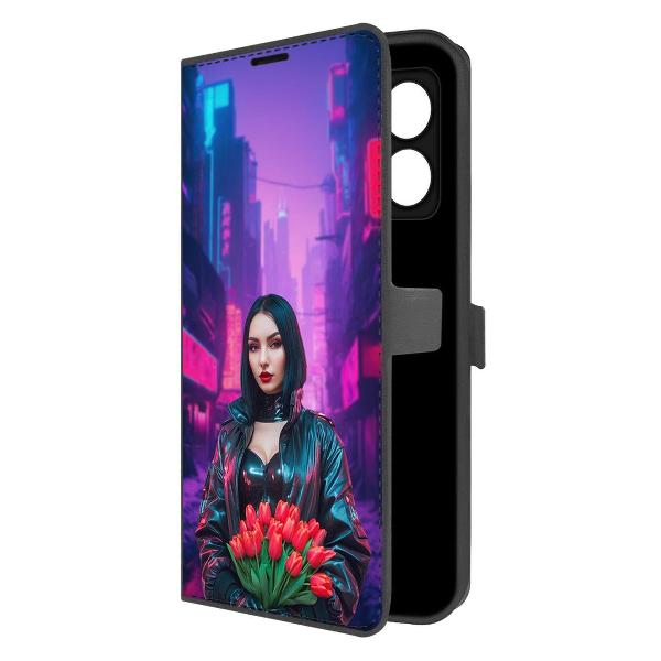фото Чехол eco book "киберпанк: весна" для xiaomi redmi note 13 4g, черный (601597) krutoff