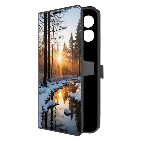 фото Чехол eco book "весна в лесу" для realme 11 4g, черный (600649) krutoff