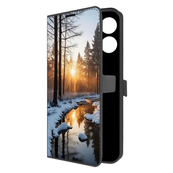 фото Чехол eco book "весна в лесу" для realme c63, черный (600764) krutoff