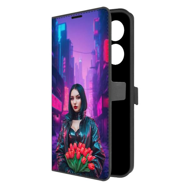 фото Чехол eco book "киберпанк: весна" для tecno camon 30 5g, черный (601114) krutoff