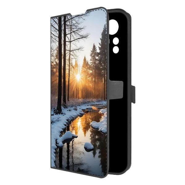 фото Чехол eco book "весна в лесу" для xiaomi redmi note 14 pro 4g, черный (601634) krutoff