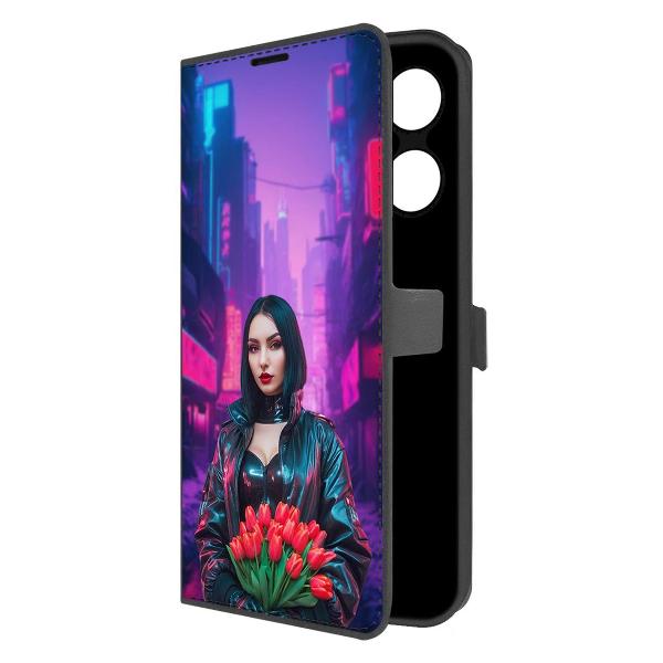 фото Чехол eco book "киберпанк: весна" для infinix smart 8 pro, черный (600469) krutoff