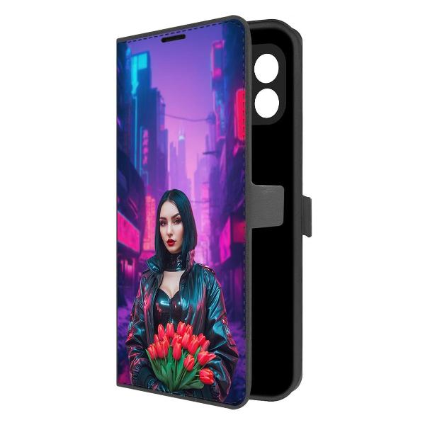 фото Чехол eco book "киберпанк: весна" для xiaomi redmi a3x, черный (601561) krutoff