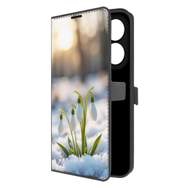 фото Чехол eco book "подснежники" для infinix smart 8, черный (600445) krutoff