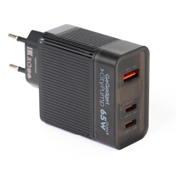 фото Сетевое зарядное устройство citypump usb-c gan 20w, черный (ch001) gogadget