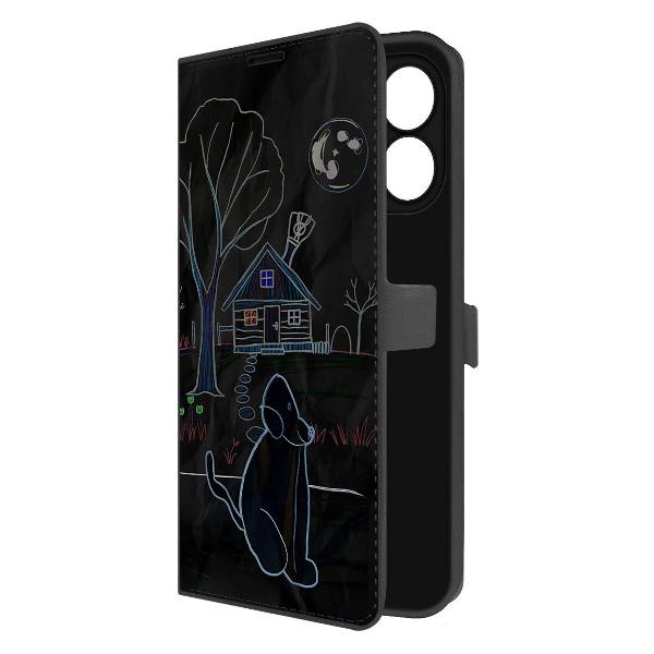 фото Чехол eco book "кошки-мышки" для infinix smart 9, черный (605646) krutoff