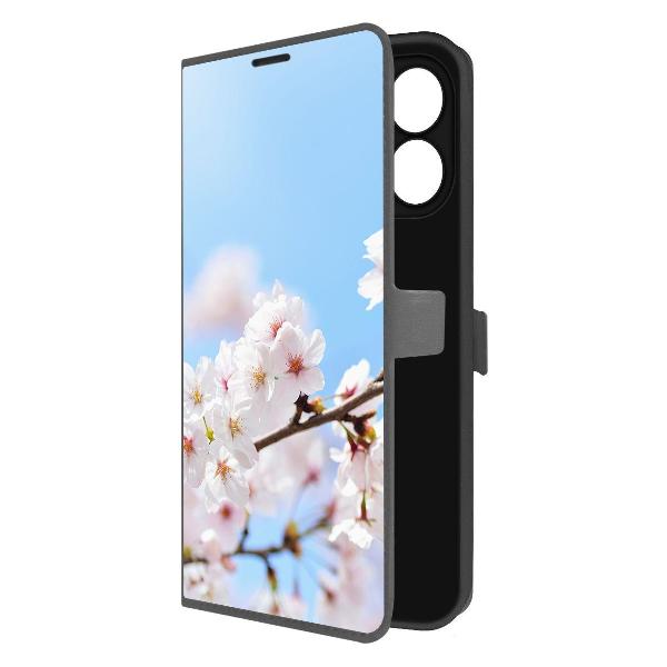 фото Чехол eco book "розовый пион" для infinix smart 9, черный (579875) krutoff