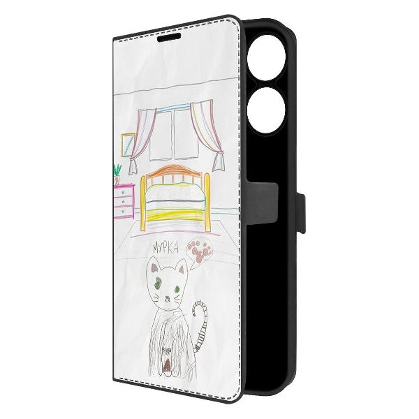 фото Чехол eco book "котёнок и щенок" для realme c65, черный (552483) krutoff