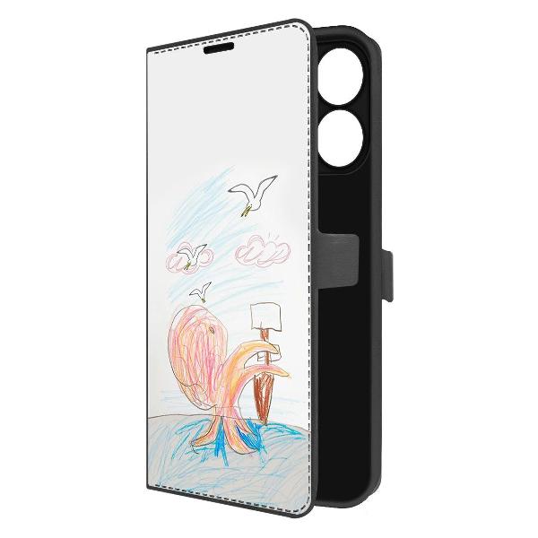 фото Чехол eco book "губы паттерн 2" для xiaomi redmi note 14 4g, черный krutoff