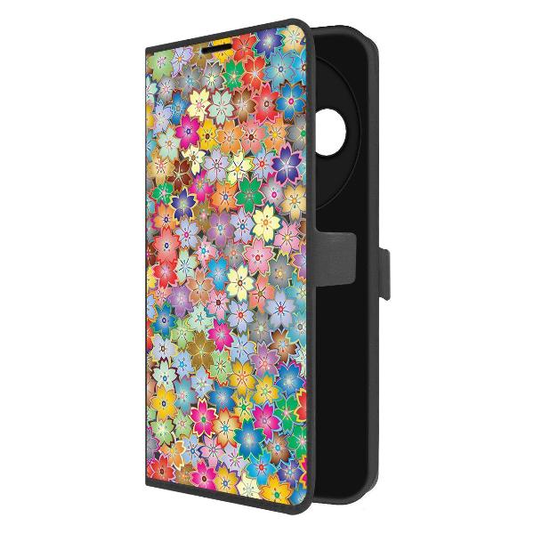 фото Чехол eco book "цветочная композиция" для xiaomi poco c75, черный (586618) krutoff