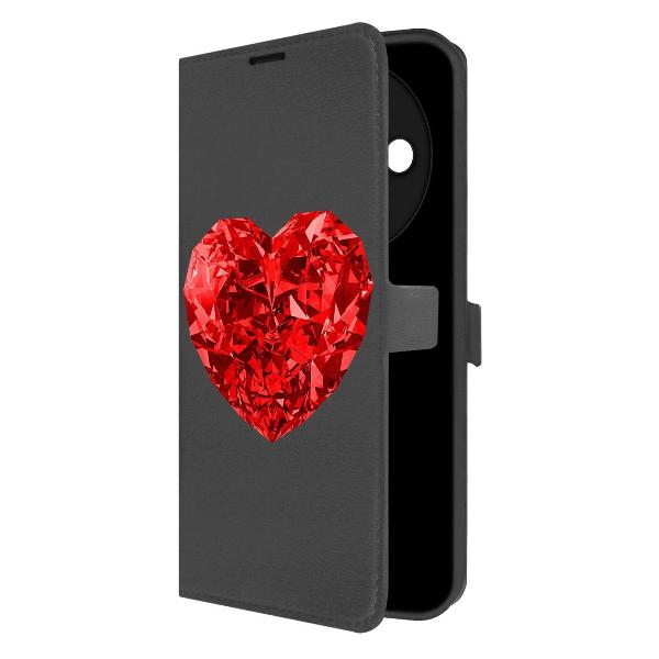 фото Чехол eco book "сердце для тебя" для xiaomi redmi a3x, черный (566166) krutoff