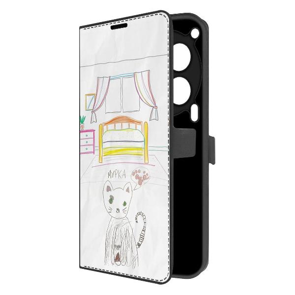 фото Чехол eco book "кошки-мышки" для tecno camon 30 5g, черный (606266) krutoff