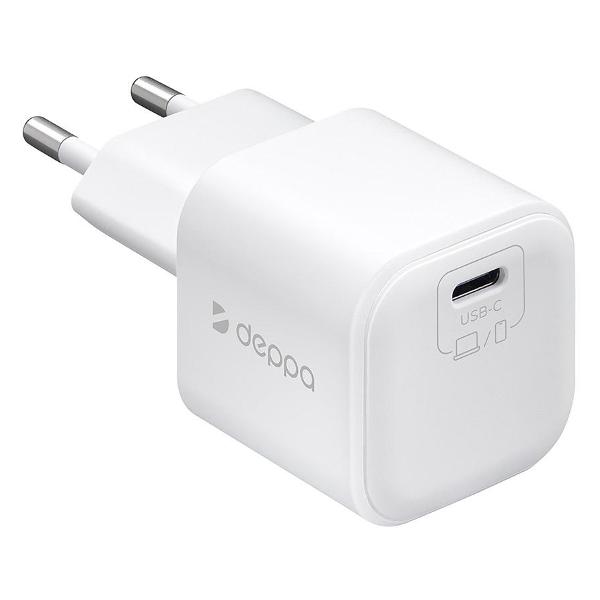 фото Сетевое зарядное устройство 2хusb-c pd 3.0, 45w gan white (11462) deppa