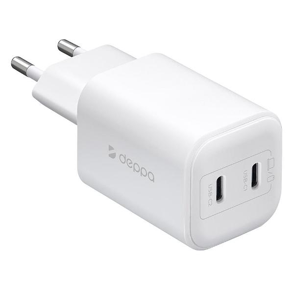 фото Сетевое зарядное устройство usb-c pd 3.0, 65w gan white (11463) deppa