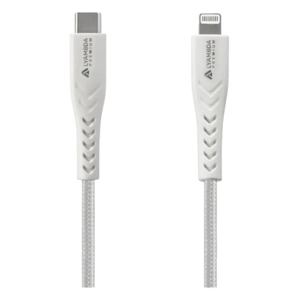 фото Кабель usb mfi type-c(m)/lightning(m) 3a 1m black (lclm10-bk) lyambda