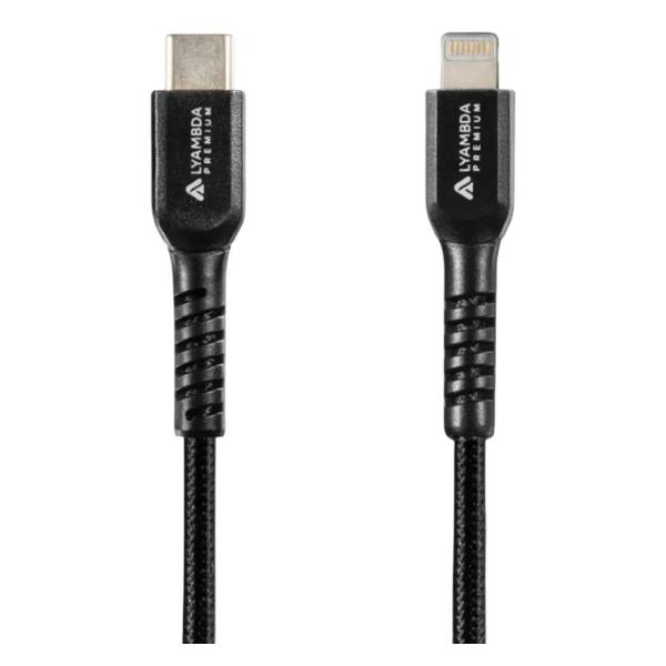 фото Кабель usb mfi type-c(m)/lightning(m) 3a 1m white (lclm10-wh) lyambda