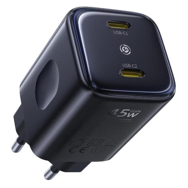 фото Сетевое зарядное устройство os-picogo ae11 fast charger 2c+u 67w eu cosmic black (e0121200) baseus
