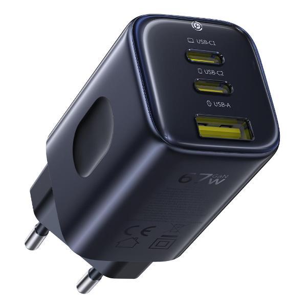 фото Сетевое зарядное устройство os-picogo ae11 fast charger 2c+u 100w eu cosmic black (e0121400) baseus