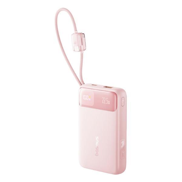 фото Внешний аккумулятор enerfill fc11 digital display power bank with dual built-in cables 20000mah 22.5w cosmic black (e0027s04) baseus