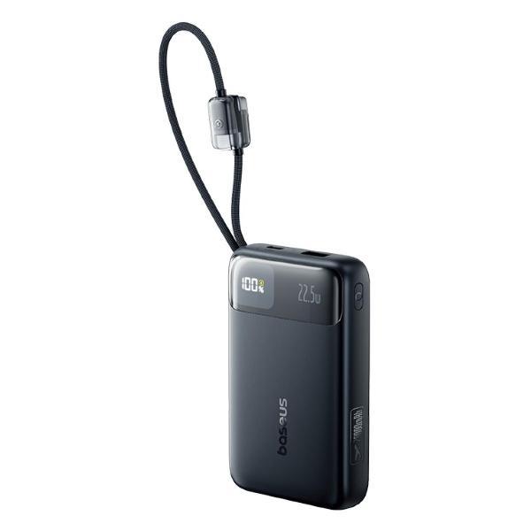 фото Внешний аккумулятор enerfill fc11 digital display power bank with dual built-in cables 10000mah 22.5w beige (e0027r05) baseus