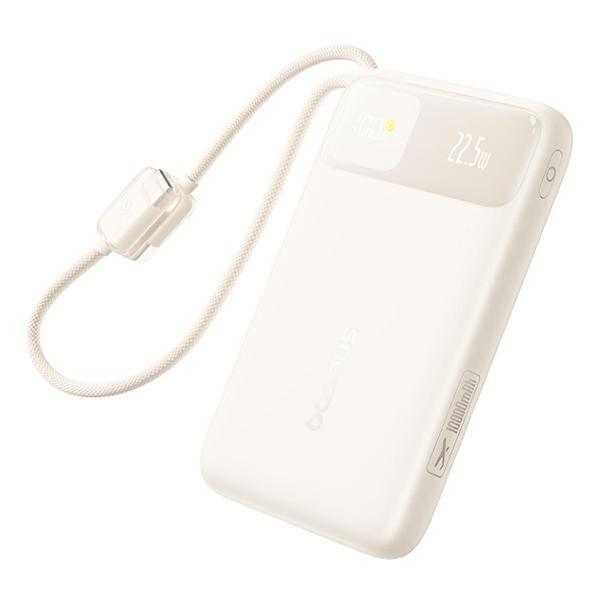 фото Внешний аккумулятор enerfill fc11 digital display power bank with dual built-in cables 10000mah 22.5w baby pink (e0027r07) baseus