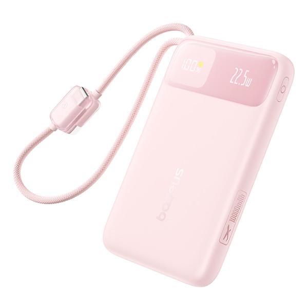 фото Внешний аккумулятор enerfill fc11 digital display power bank with dual built-in cables 10000mah 22.5w galaxy blue (e0027r06) baseus