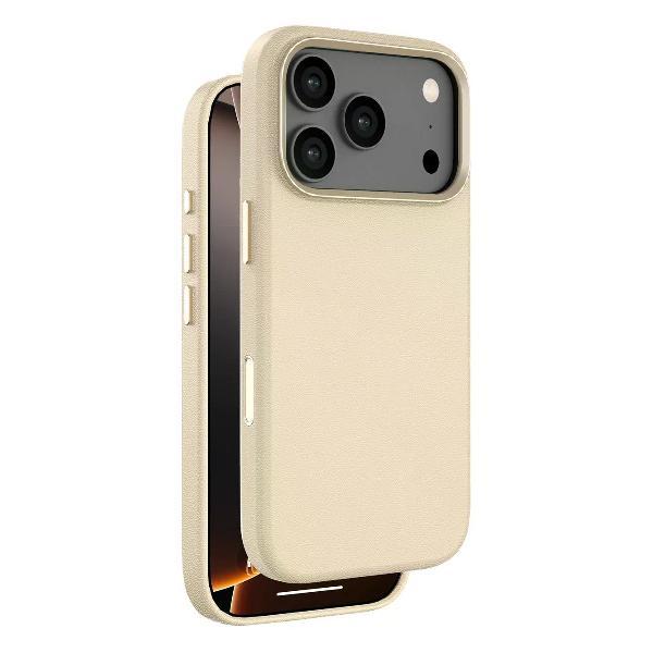 фото Чехол eco leather magsafe для apple iphone 17 pro max, молочный (84309) deppa