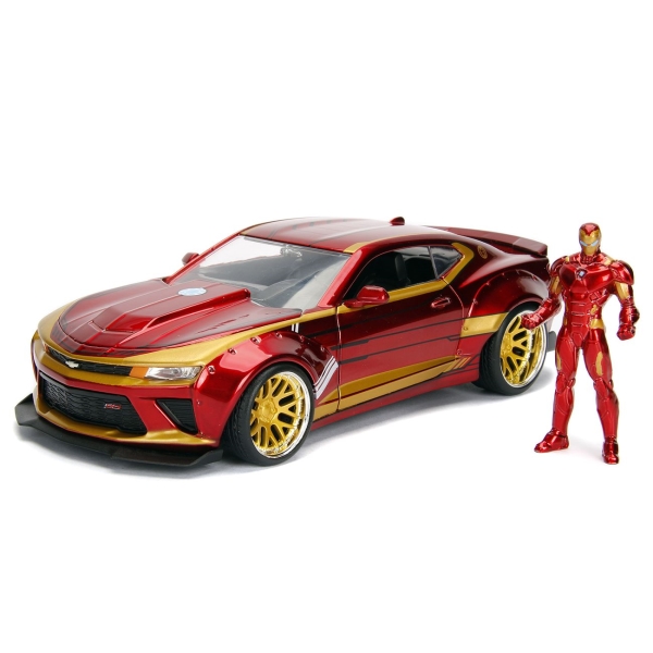 фото Набор hollywood rides: marvel: 2016 chevy camaro ss widebody with iron man (99724) jada