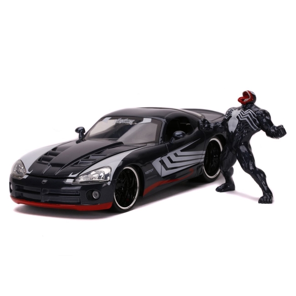 фото Набор hollywood rides: marvel: 2008 dodge viper srt10 with venom figure (31750) jada