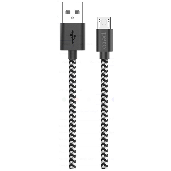 фото Кабель dc-04 microusb, 2а, 1м (prdc-04mu1msb) pero