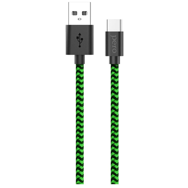 фото Кабель dc-04 microusb, 2а, 2 м green/black (prdc-04mu2mgb) pero