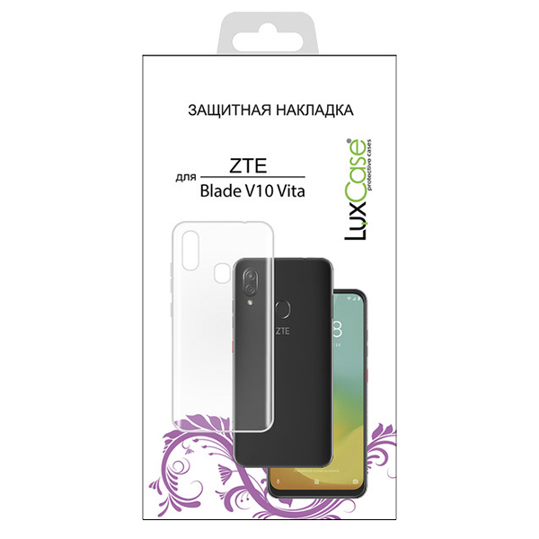 фото Чехол для zte blade v10 vita, прозрачный (60172) luxcase