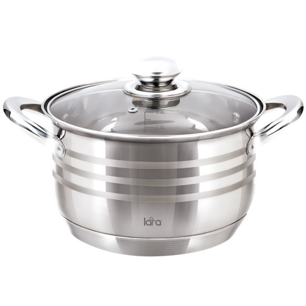 фото Кастрюля с крышкой sonata, 22x13 см, 4,9 л (lr02-584) lara