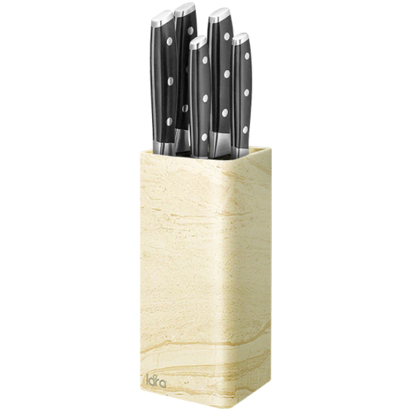фото Подставка для ножей квадратная, soft touch beige (lr05-102) lara