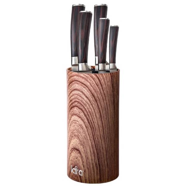 фото Подставка для ножей круглая, soft touch wood (lr05-103) lara