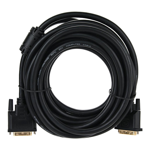 фото Кабель для компьютера dvi-d dual link, 5 м, 2 ферритовых фильтра (vdv6300-5m) vcom