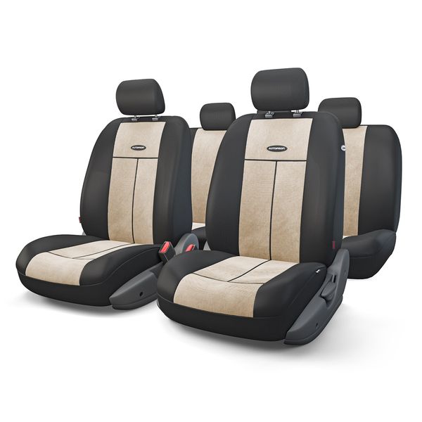 фото Чехлы для автомобильных сидений tt-902v black/light beige autoprofi