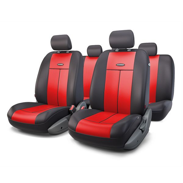 фото Чехлы для автомобильных сидений tt-902p black/red autoprofi