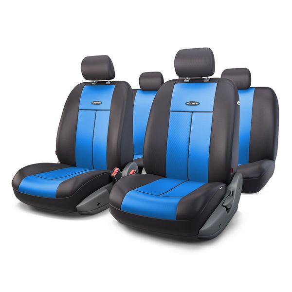 фото Чехлы для автомобильных сидений tt-902p black/blue autoprofi