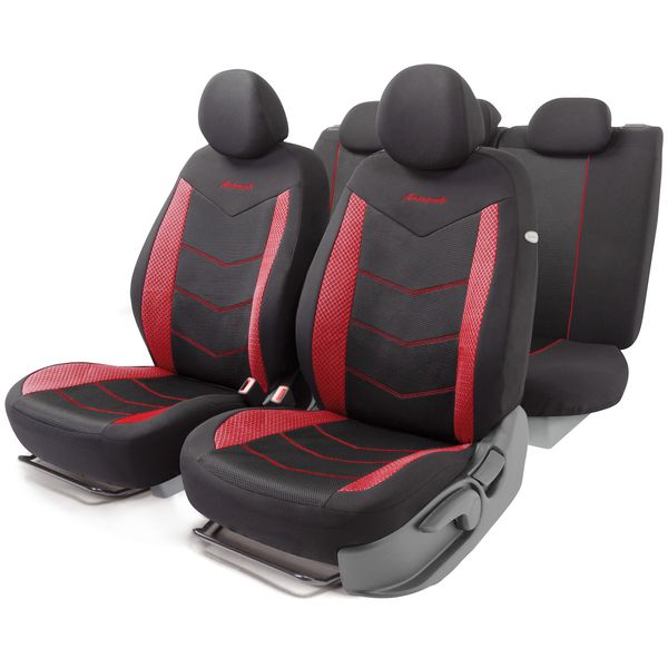 фото Чехлы для автомобильных сидений aer-1102 black/red autoprofi