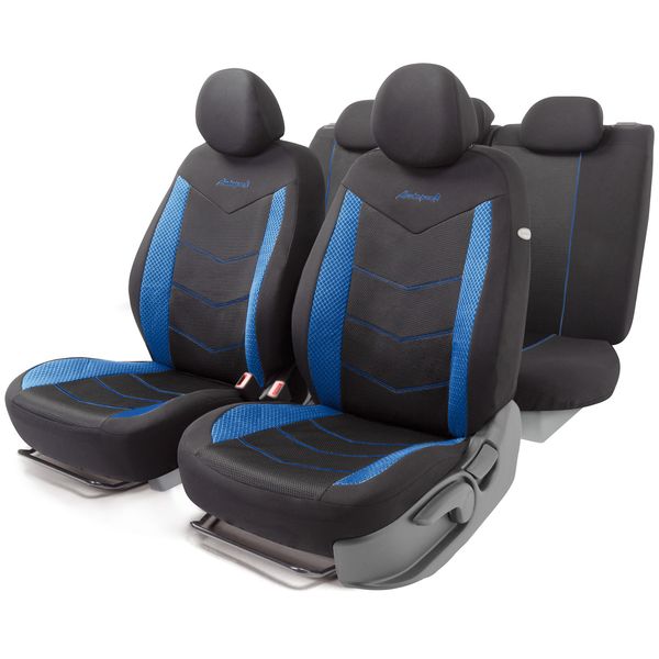 фото Чехлы для автомобильных сидений aer-1102 black/blue autoprofi