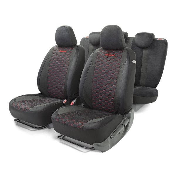 фото Чехлы для автомобильных сидений alc-1505 black/red autoprofi