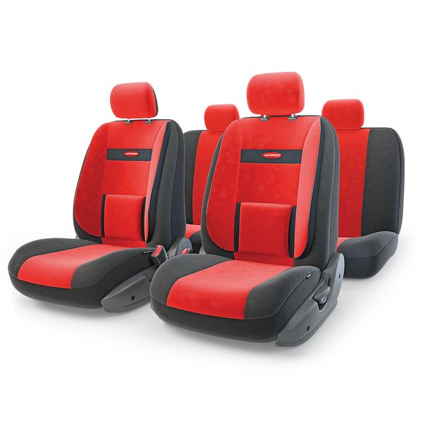 фото Чехлы для автомобильных сидений comfort com-1105 black/red autoprofi