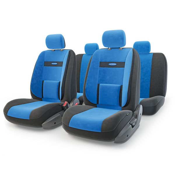 фото Чехлы для автомобильных сидений comfort com-1105 black/blue autoprofi