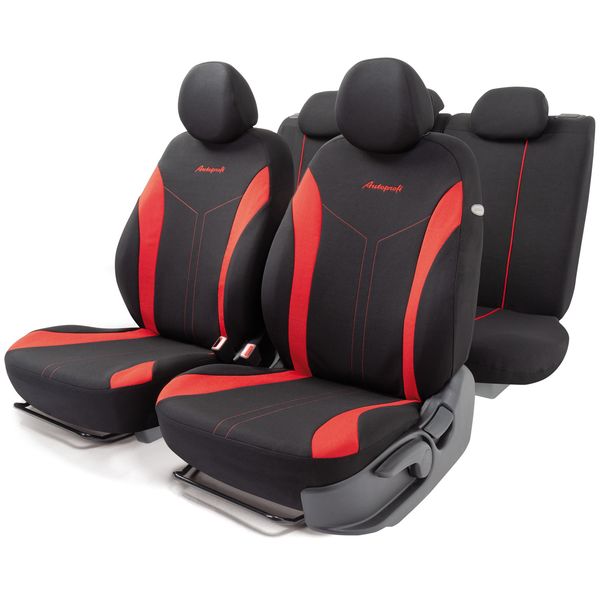 фото Чехлы для автомобильных сидений flex flx-1102 black/red autoprofi