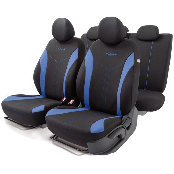 фото Чехлы для автомобильных сидений flex flx-1102 black/blue autoprofi