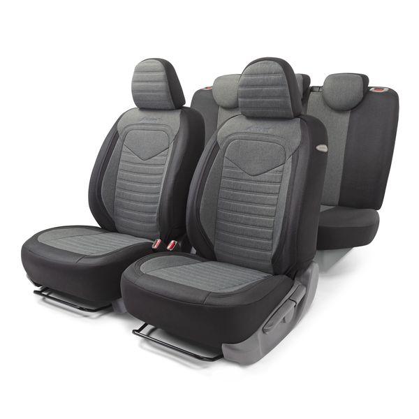 фото Чехлы для автомобильных сидений linen lin-1505 black/dark grey autoprofi