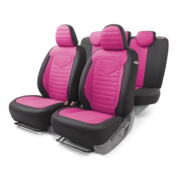 фото Чехлы для автомобильных сидений linen lin-1505 black/flamingo autoprofi